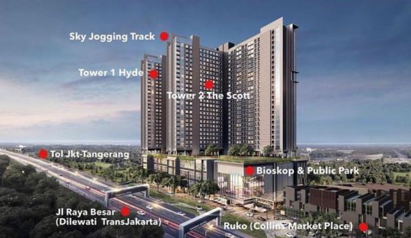 Sewa Apartemen Grand Studio Full Furnished di Collins Boulevard - Tangerang Selatan
